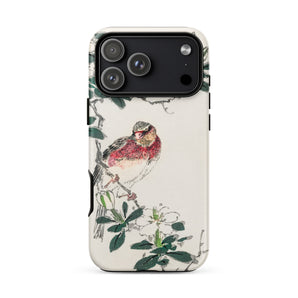 Japanese Rosefinch - Numata Kashu Phone Case, Numata Kashu, Scarlet-breasted Finch Perches, Shūchō Gafu