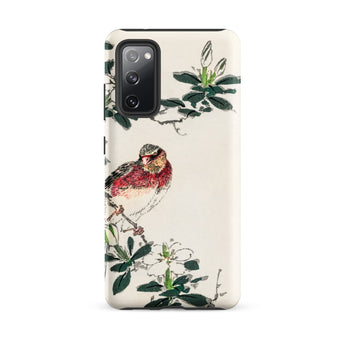 Japanese Rosefinch - Numata Kashu Phone Case Samsung Galaxy S20 Fe / Matte Cream-colored Phone Case Detailed Illustration Red-breasted Bird