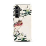 Japanese Rosefinch - Numata Kashu Phone Case Samsung Galaxy S24 Plus / Matte Phone Case Detailed Illustration Red White Bird Perched Numata