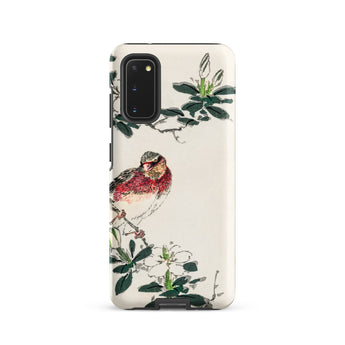 Japanese Rosefinch - Numata Kashu Samsung Case, Galaxy S20 / Matte, White Smartphone Case Red Brown Bird Branch Flowers
