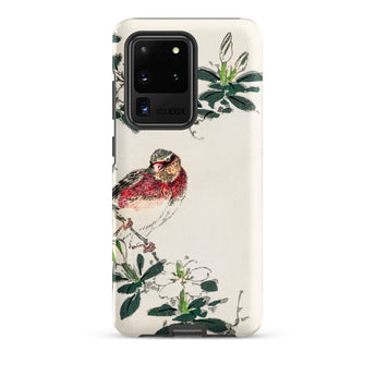 Japanese Rosefinch - Numata Kashu Samsung Case, Galaxy S20 Ultra / Matte, Phone Case Bird Branch Flowers