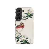 Japanese Rosefinch - Numata Kashu Samsung Case, Galaxy S22 / Matte, Smartphone Case Bird Floral Artwork