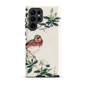 Japanese Rosefinch - Numata Kashu Samsung Case, Galaxy S22 Ultra / Matte, White Smartphone Case Traditional Chinese Painting Bird Branch