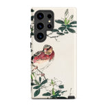 Japanese Rosefinch - Numata Kashu Samsung Case, Galaxy S24 Ultra / Matte, White Smartphone Case Colorful Bird Floral Design