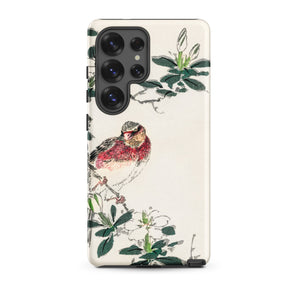 Japanese Rosefinch - Numata Kashu Samsung Case, Galaxy S25 Ultra / Matte, Smartphone Case Bird Floral Design
