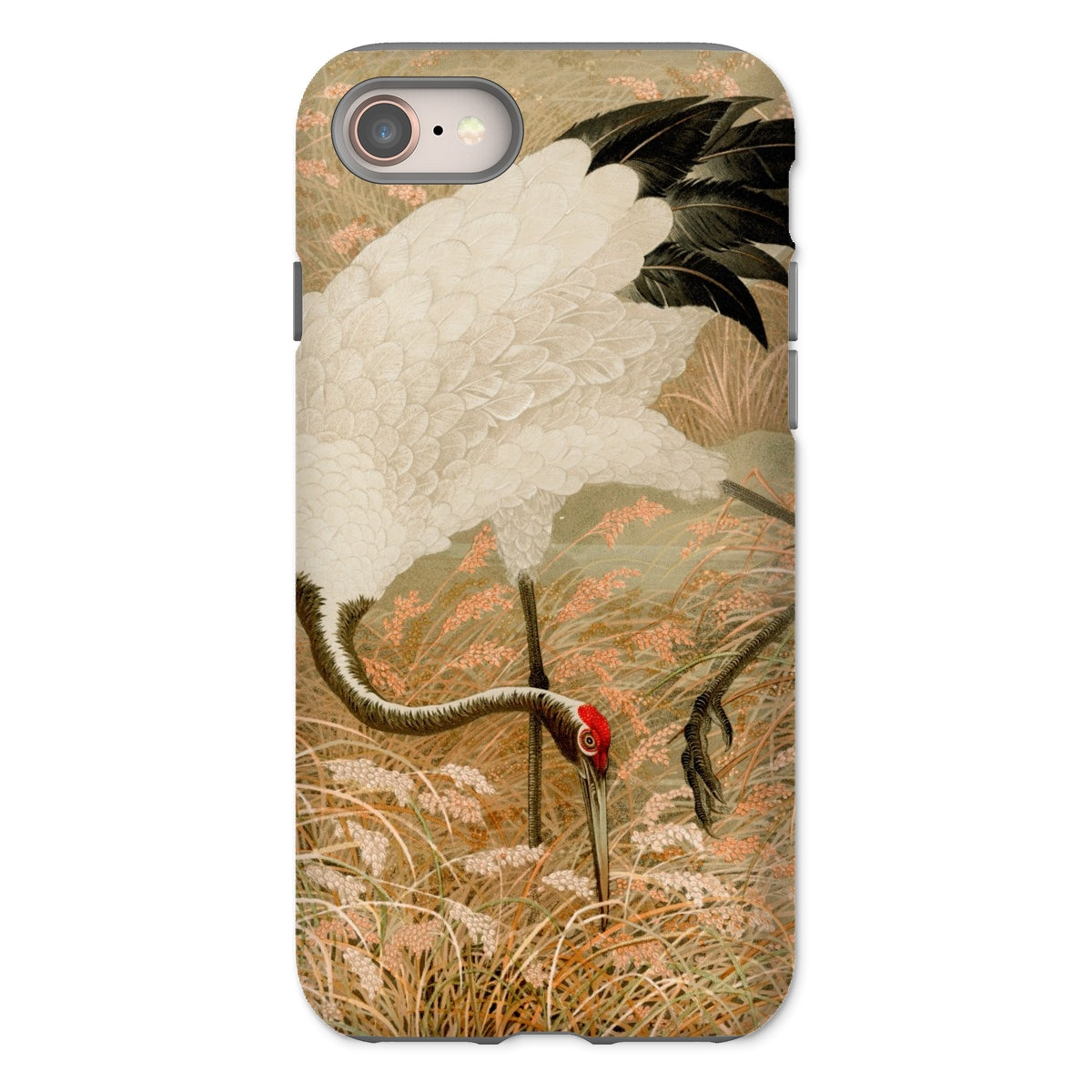 Japanese Sarus Crane G.a. Audsley Iphone Case, 8 / Matte, Japanese Crane Black Tips Red Crown Tall Grass