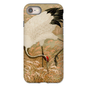 Japanese Sarus Crane - G.a. Audsley Iphone Case, 8 / Matte, Japanese Crane Black Tips Red Crown Tall Grass