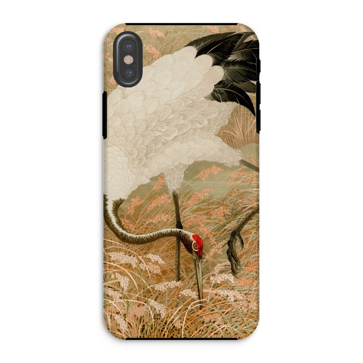 Japanese Sarus Crane G.a. Audsley Iphone Case, Xs / Matte, Elegant White Crane Red Crown Tall Grass
