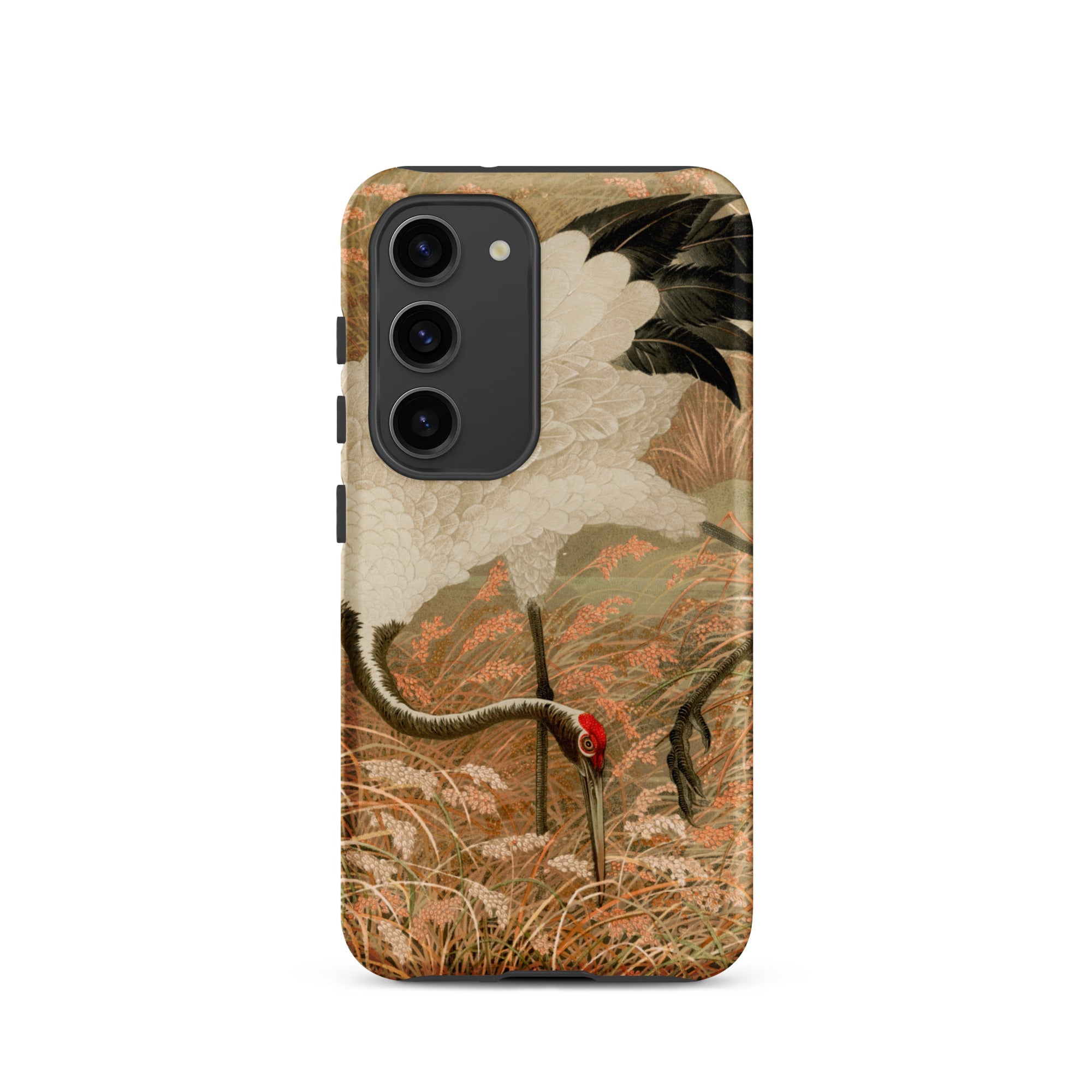 Japanese Sarus Crane G.a. Audsley Samsung Case, Galaxy S23 / Matte, Smartphone Case Red Crowned Crane Design