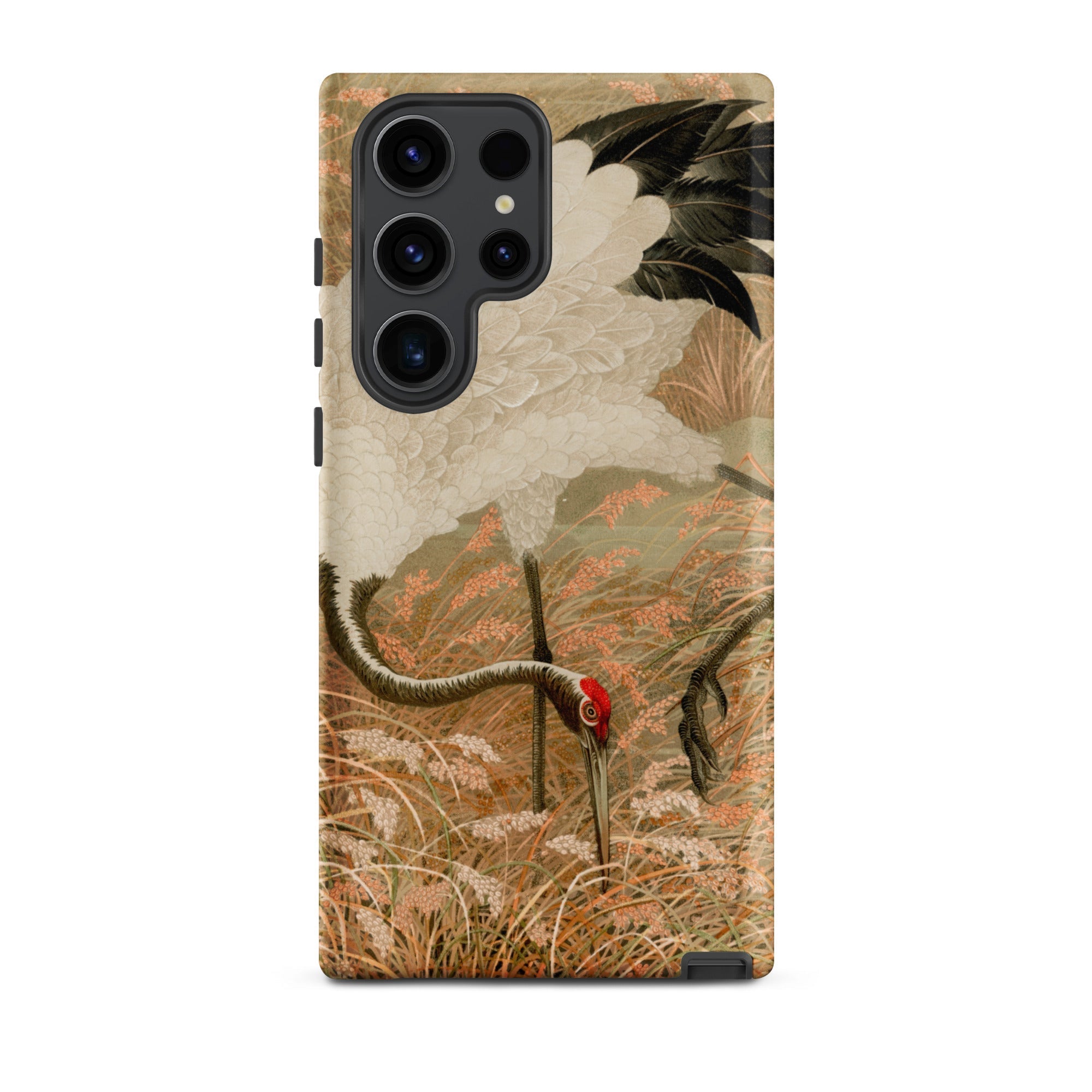 Japanese Sarus Crane G.a. Audsley Samsung Case, Galaxy S23 Ultra / Matte, Smartphone Case Traditional Japanese Crane Art Design