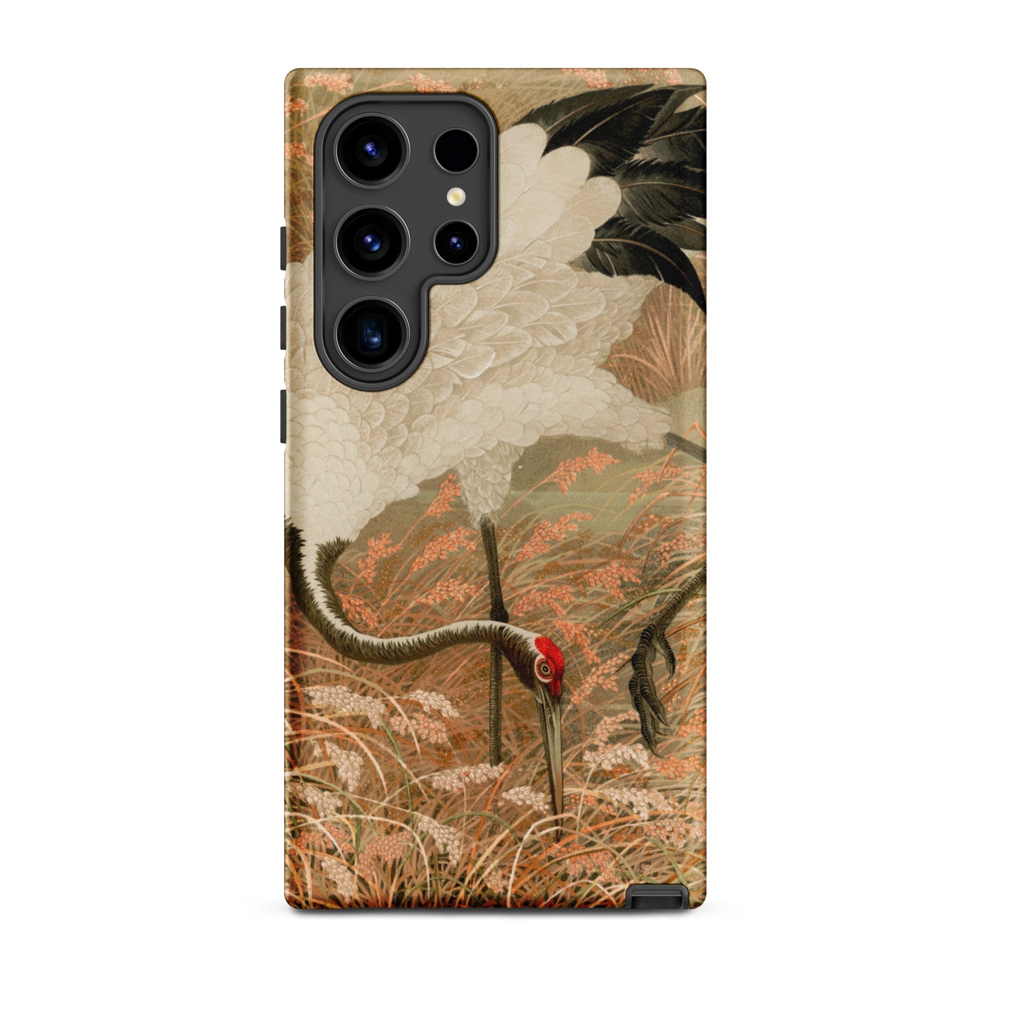 Japanese Sarus Crane G.a. Audsley Samsung Case, Galaxy S24 Ultra / Matte, Phone Case Traditional Japanese Style Illustration Crane Red Head