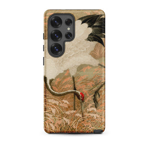 Japanese Sarus Crane - G.a. Audsley Samsung Case, Galaxy S25 Ultra / Matte, Smartphone Case White Crane Red Head Natural