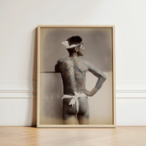 Japanese Wabori Tattoo - S. Ogawa Fine Art Print / Canvas Framed Black-and-white Photograph Man Intricate Full-back Tattoos White, Eternal