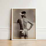 Japanese Wabori Tattoo - S. Ogawa Fine Art Print / Canvas Framed Black-and-white Photographic Man Extensive Traditional, Eternal Floating