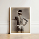 Japanese Wabori Tattoo - S. Ogawa Fine Art Print / Canvas Framed Black-and-white Photograph Man Extensive Tattoos Arms White, Eternal