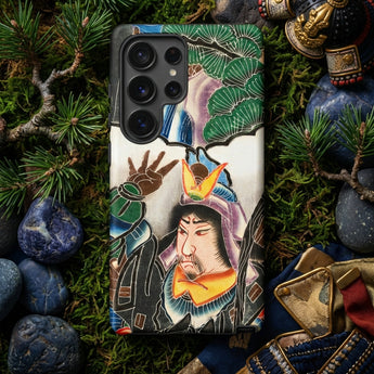Japanese Warrior Banner - Kakuro Phone Case Black Phone Case Vibrant Traditional Japanese-style Illustration Samurai Japanese Warrior
