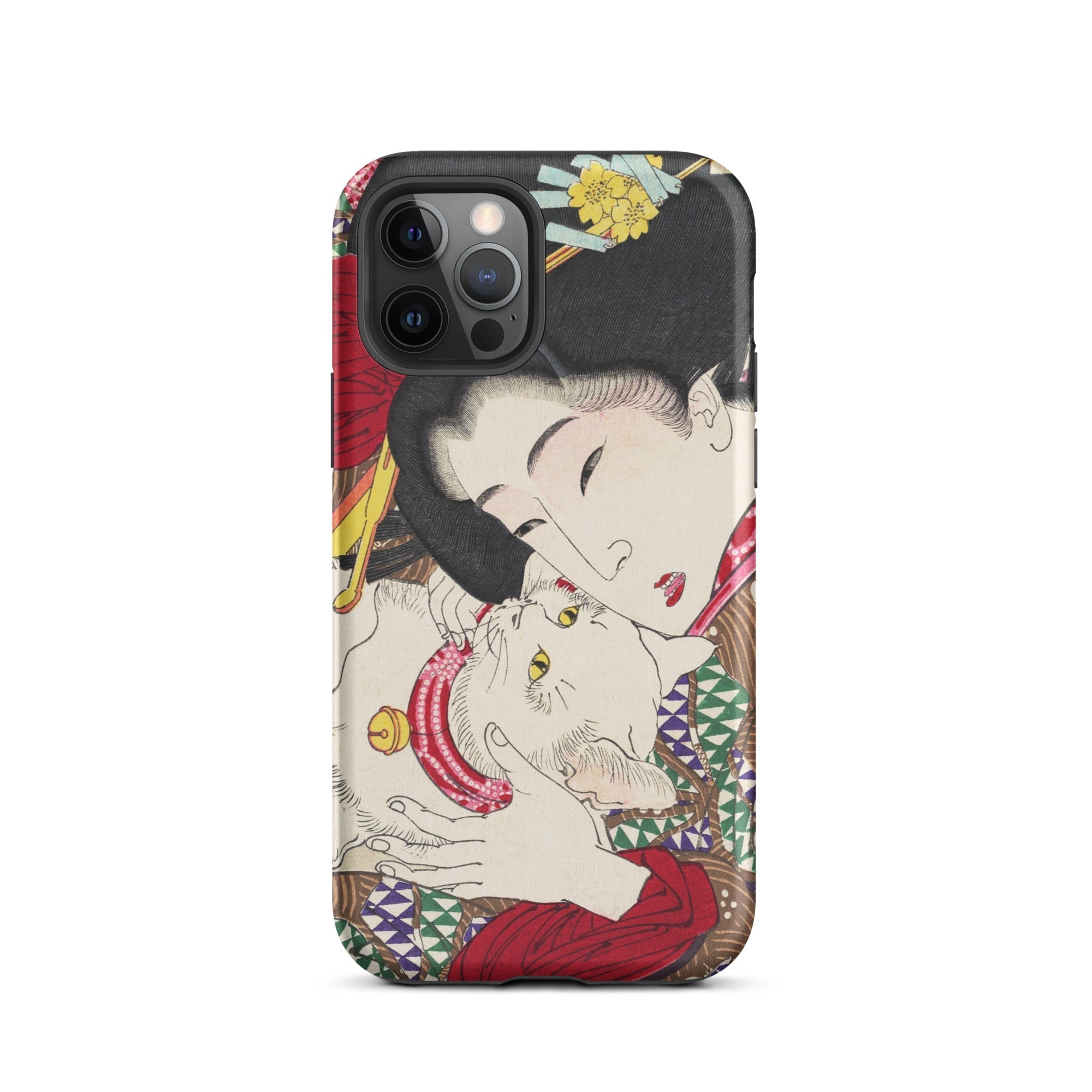 Japanese Woman and Cat Tsukioka Yoshitoshi Iphone Case, 12 Pro / Matte, Phone Case Japanese Style Woman Cat Design