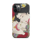 Japanese Woman and Cat Tsukioka Yoshitoshi Iphone Case, 12 Pro Max / Matte, Phone Case Woman Cat Design