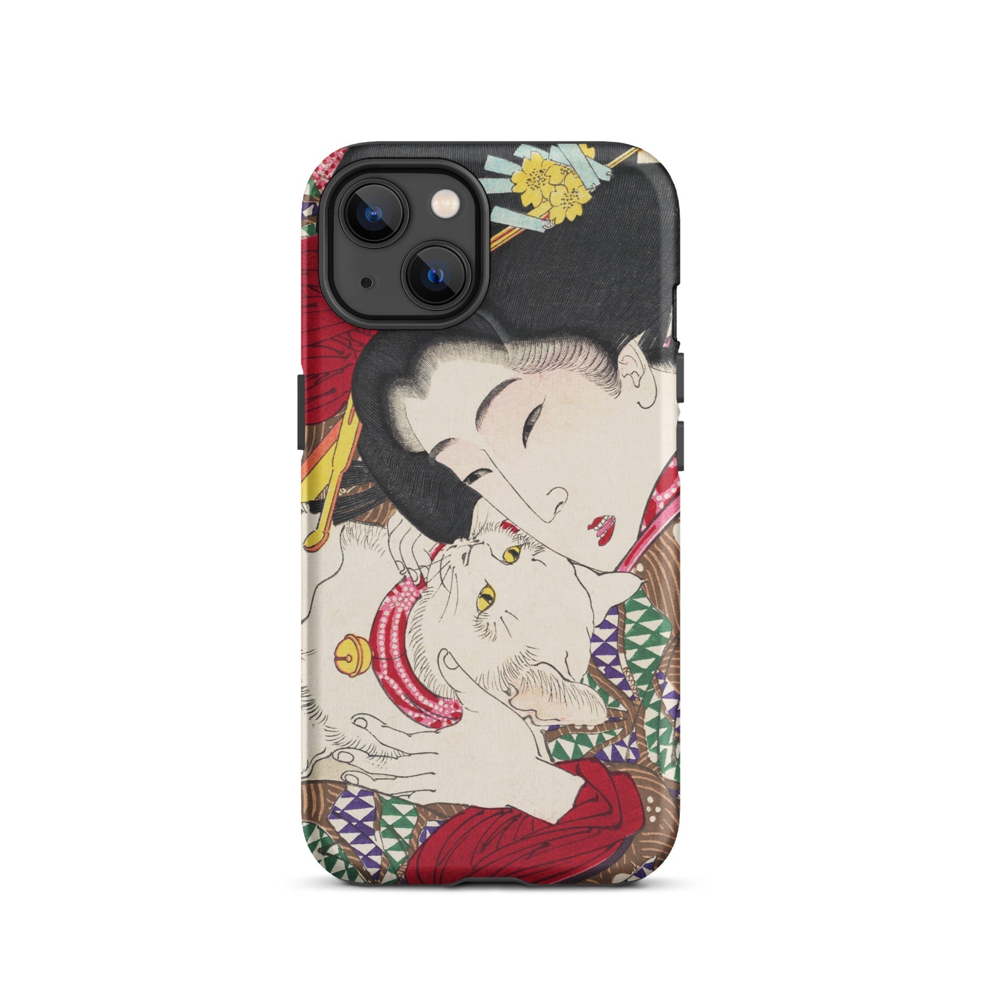 Japanese Woman and Cat Tsukioka Yoshitoshi Iphone Case, 13 / Matte, Phone Case Japanese Woman Cat Design