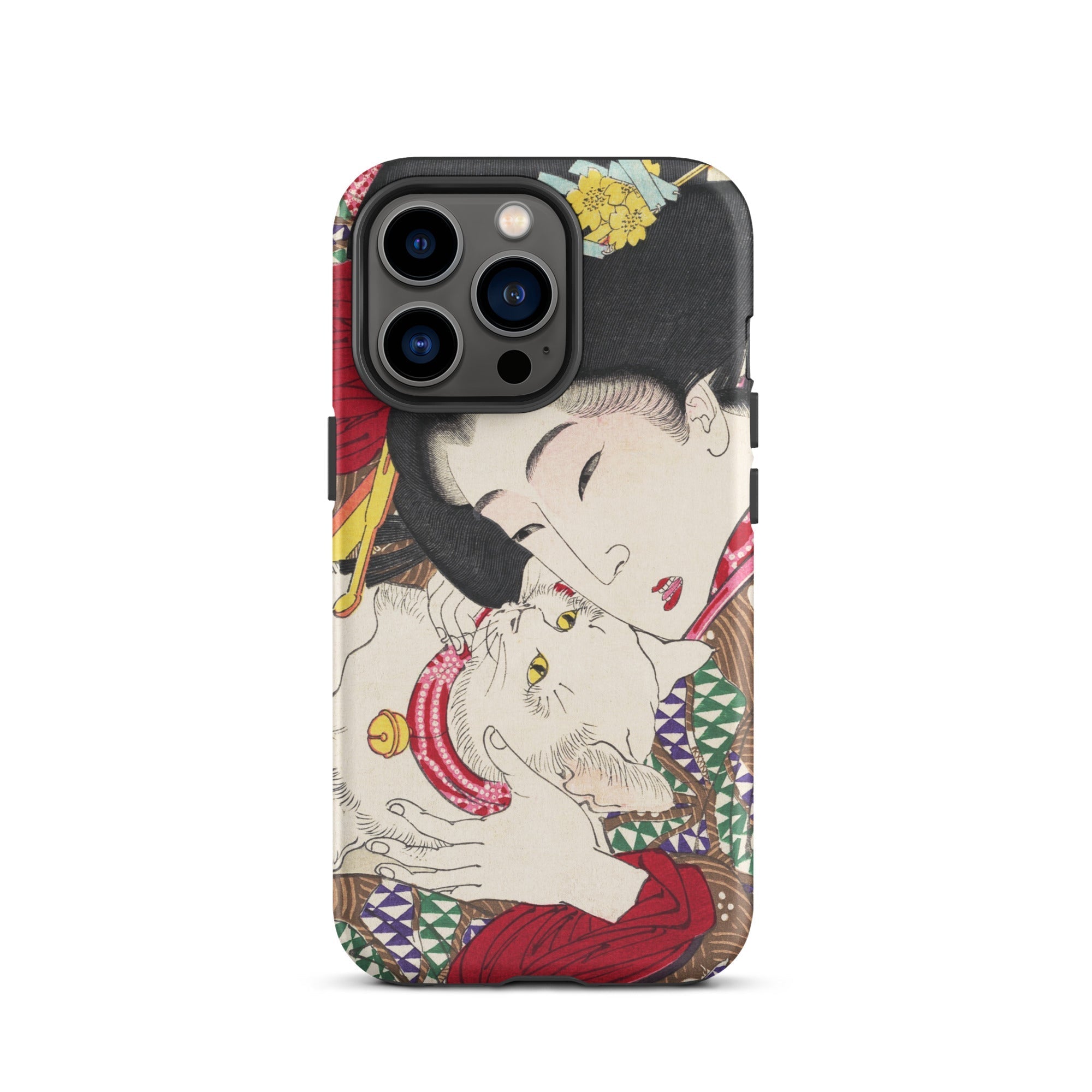 Japanese Woman and Cat Tsukioka Yoshitoshi Iphone Case, 13 Pro / Matte, Artistic Phone Case