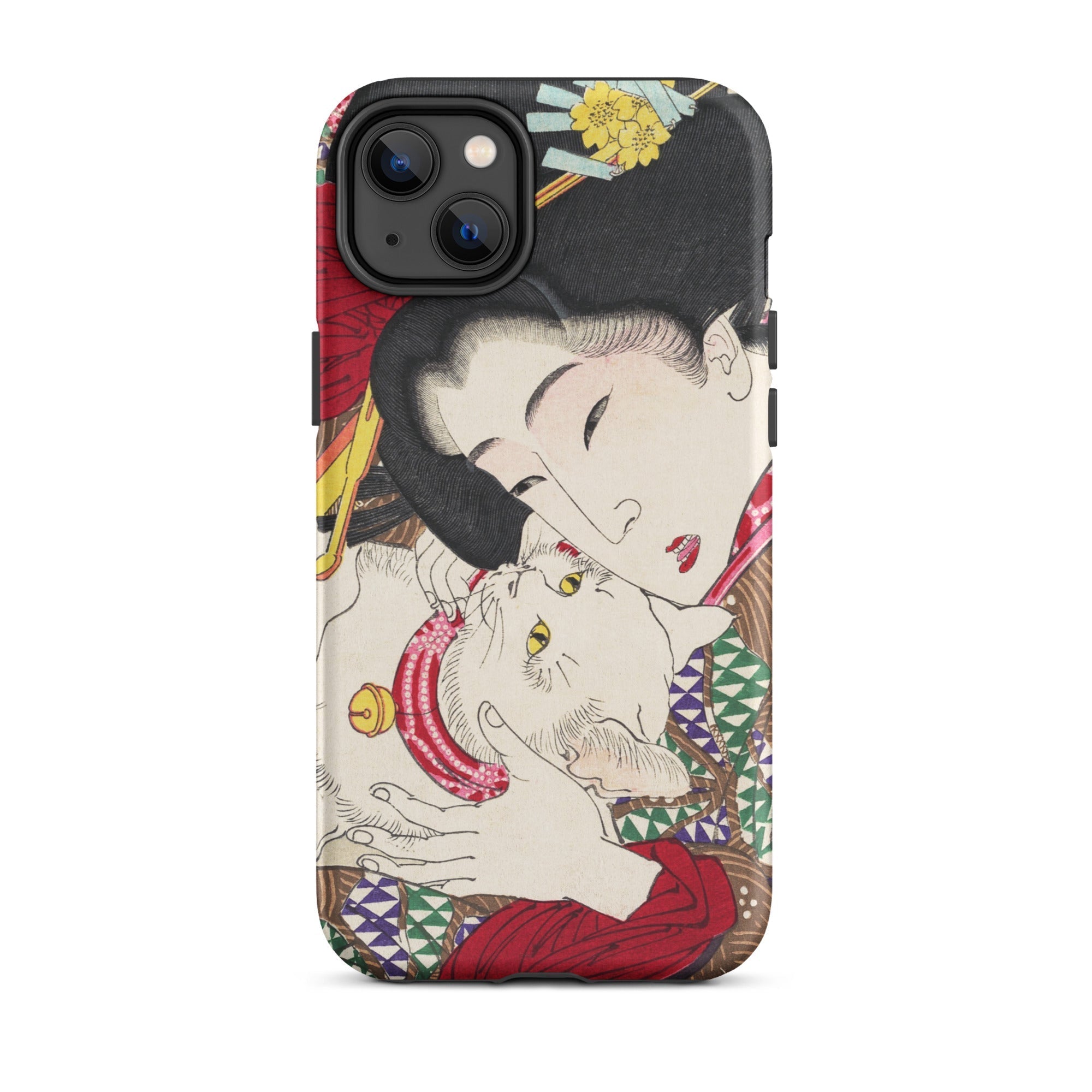 Japanese Woman and Cat Tsukioka Yoshitoshi Iphone Case, 14 Plus / Matte, Phone Case Japanese Art