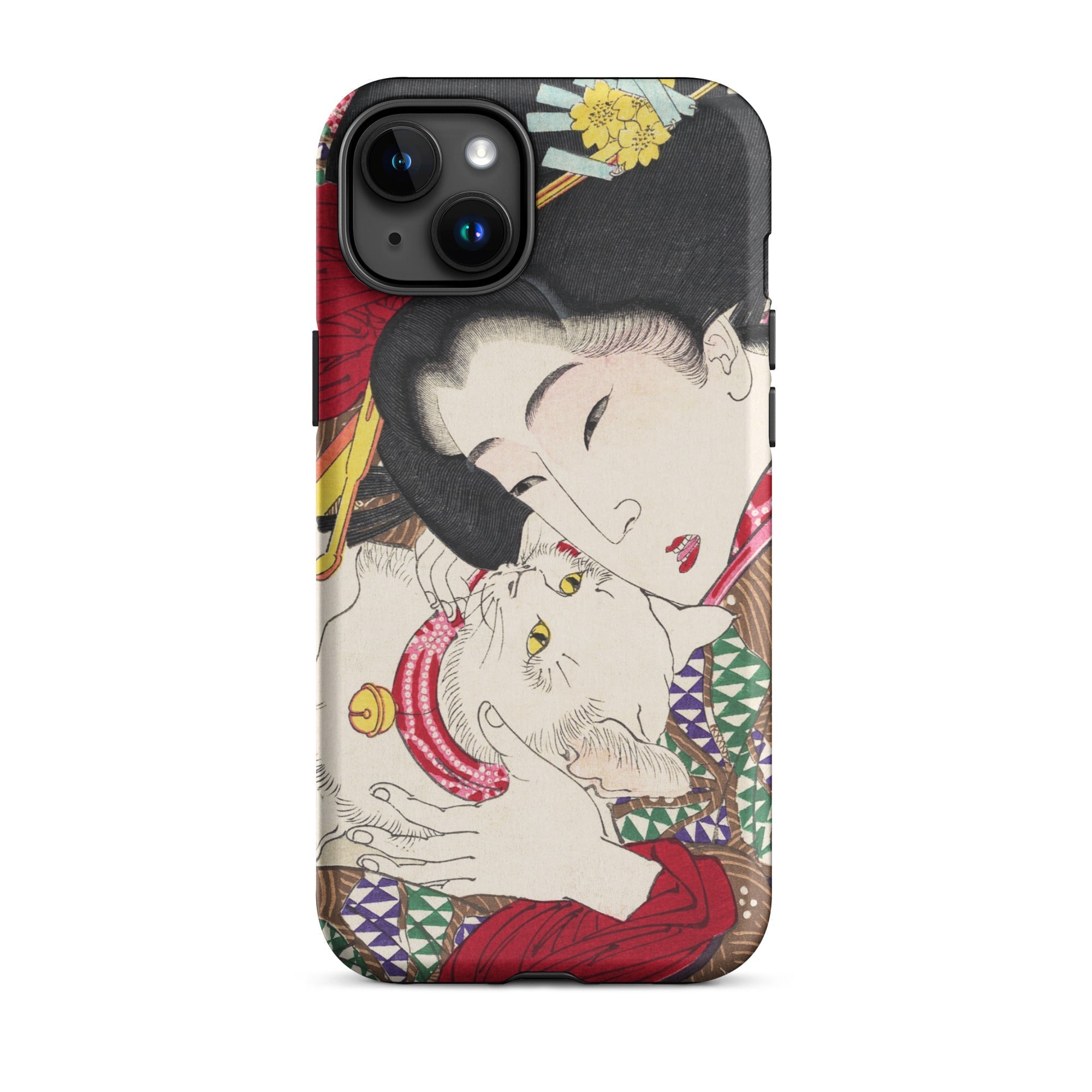 Japanese Woman and Cat Tsukioka Yoshitoshi Iphone Case, 15 Plus / Matte, Artistic Phone Case
