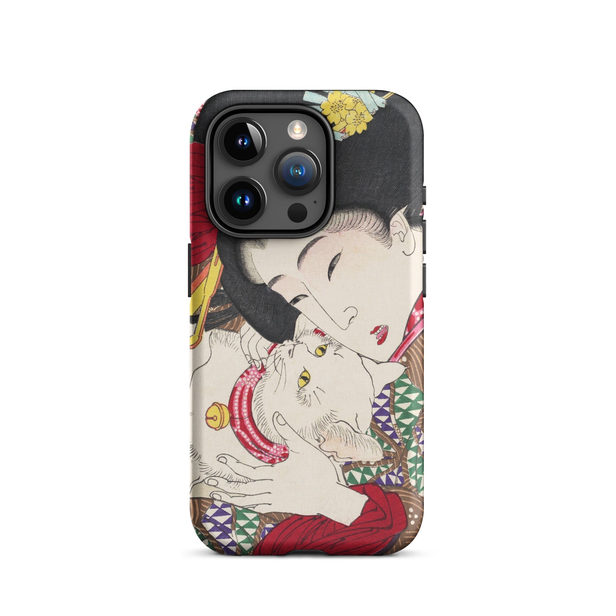 Japanese Woman and Cat Tsukioka Yoshitoshi Iphone Case, 15 Pro / Matte, Phone Case Japanese Art