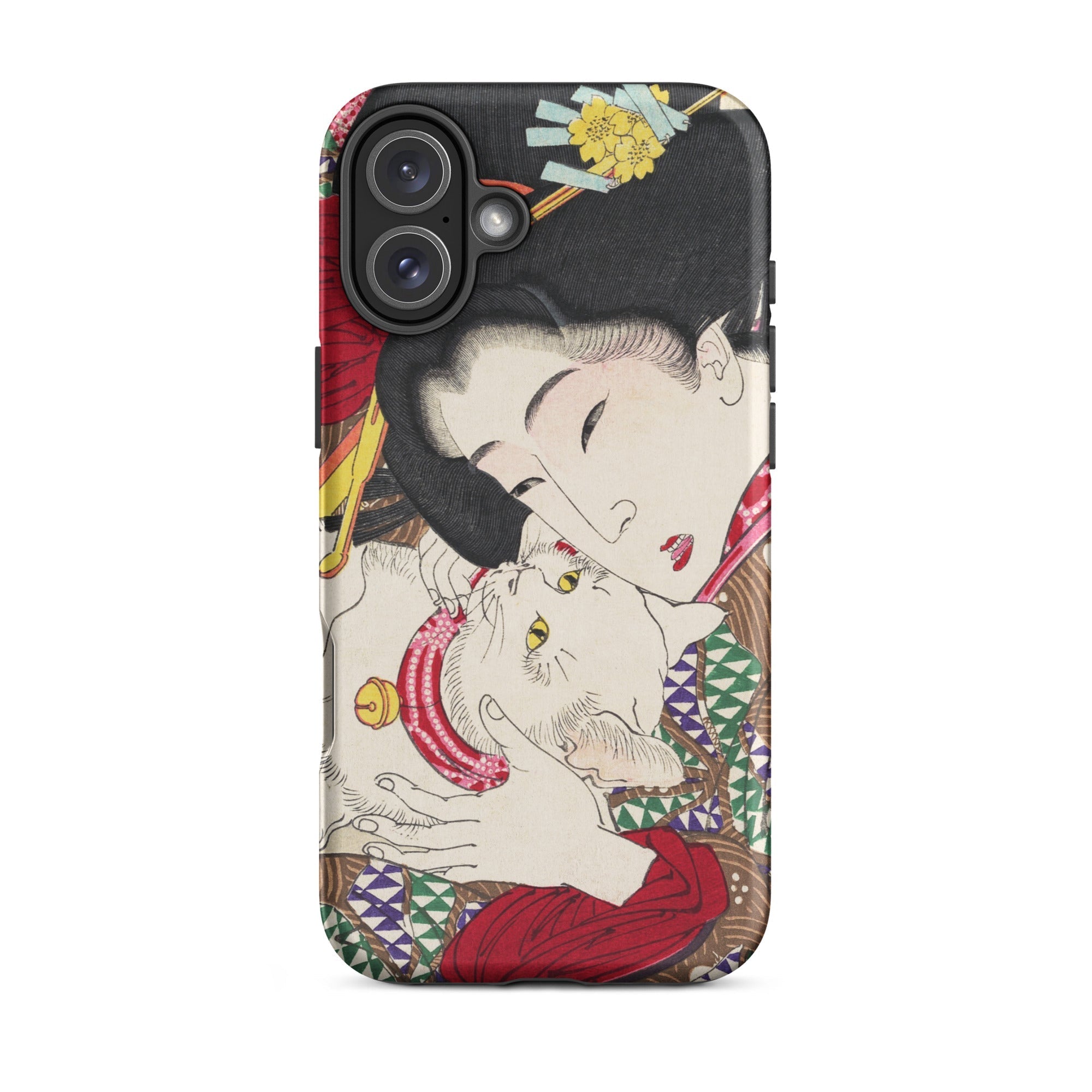 Japanese Woman and Cat Tsukioka Yoshitoshi Iphone Case, 16 Plus / Matte, Phone Case Japanese Art