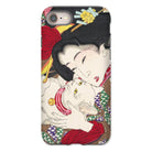 Japanese Woman and Cat Tsukioka Yoshitoshi Iphone Case, 8 / Matte, Phone Case Traditional Japanese Ukiyo e Artwork Vibrant Red