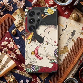 Japanese Woman and Cat - Tsukioka Yoshitoshi Phone Case, Mobile Cases, Toby Leon