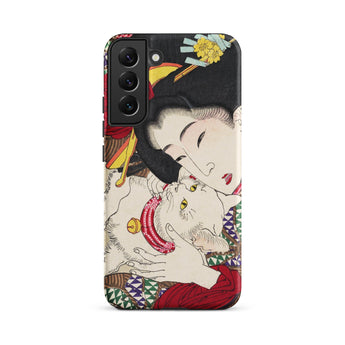 Japanese Woman and Cat - Tsukioka Yoshitoshi Phone Case, Samsung Galaxy S22 Plus / Matte, Mobile Cases, Toby Leon