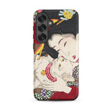 Japanese Woman and Cat - Tsukioka Yoshitoshi Phone Case, Samsung Galaxy S25 Plus / Matte, Mobile Cases, Toby Leon