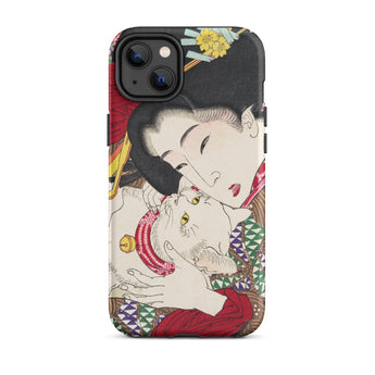 Japanese Woman and Cat - Tsukioka Yoshitoshi Phone Case Iphone 14 Plus / Matte Phone Case Japanese Art Tsukioka Yoshitoshi Iphone,