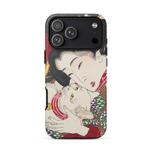 Japanese Woman and Cat - Tsukioka Yoshitoshi Phone Case, Tsukioka Yoshitoshi Iphone, Snow-white Cat, Fleeting Moment