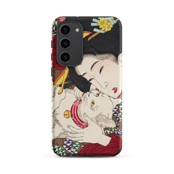 Japanese Woman and Cat - Tsukioka Yoshitoshi Phone Case Samsung Galaxy S23 Plus / Matte Phone Case Detailed Illustration Traditional