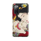 Japanese Woman and Cat Tsukioka Yoshitoshi Samsung Case, Galaxy S20 Fe / Matte, Black Phone Case Japanese Ukiyo e Style Illustration Woman