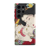 Japanese Woman and Cat - Tsukioka Yoshitoshi Samsung Case, Galaxy S23 Ultra / Matte, Smartphone Case Japanese Woodblock Print Woman Cat