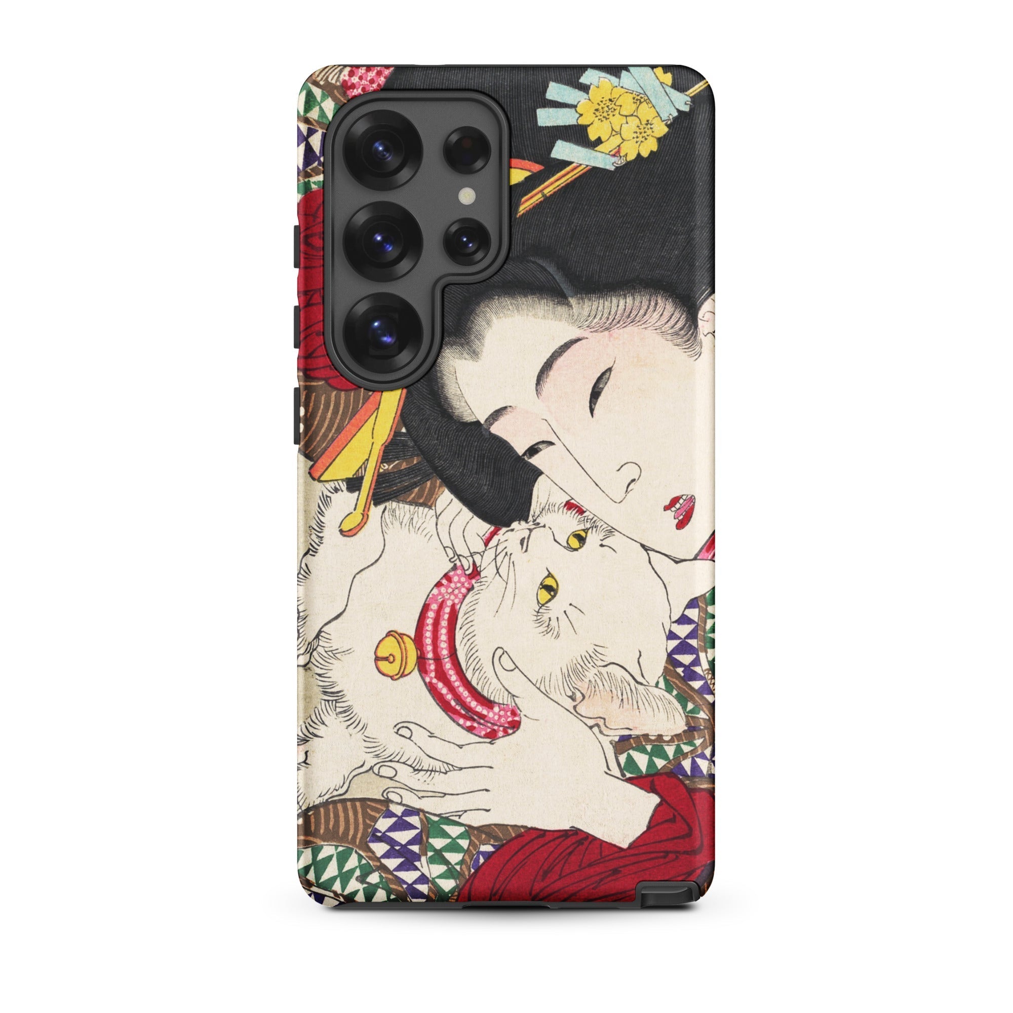 Japanese Woman and Cat Tsukioka Yoshitoshi Samsung Case, Galaxy S25 Ultra / Matte, Smartphone Case Traditional Japanese Art Design Woman Cat