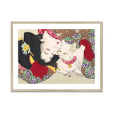 Japanese Woman and Cat - Yoshitoshi Art Print, Framed Japanese Woodblock Print