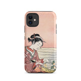 Japanische Frau pflückt Chrysantheme - Suzuki Harunobu Iphone Case, 11 / Matt, Handyhüllen, Toby Leon