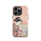 Japanische Frau pflückt Chrysantheme - Suzuki Harunobu Iphone Case, 13 Pro / Glanz, Handyhüllen, Toby Leon