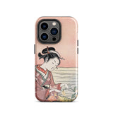 Japanische Frau pflückt Chrysantheme - Suzuki Harunobu Iphone Case, 14 Pro / Glanz, Handyhüllen, Toby Leon