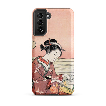 Japanese Woman Picking Chrysanthemum - Suzuki Harunobu Iphone Case, Samsung Galaxy S21 Plus / Matte, Mobile Phone Cases, Toby Leon