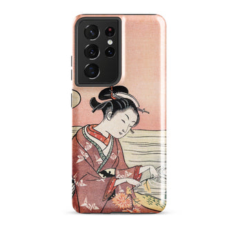 Japanese Woman Picking Chrysanthemum - Suzuki Harunobu Iphone Case, Samsung Galaxy S21 Ultra / Gloss, Mobile Phone Cases, Toby Leon