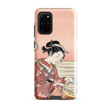 Japanese Woman Picking Chrysanthemum - Suzuki Harunobu Phone Case Samsung Galaxy S20 Plus / Gloss Pink Phone Case Traditional Japanese