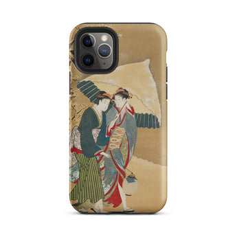 Japanese Women in Snow - Shunman Iphone Case, 11 Pro / Matte, Phone Case Japanese Painting Two Women Umbrella