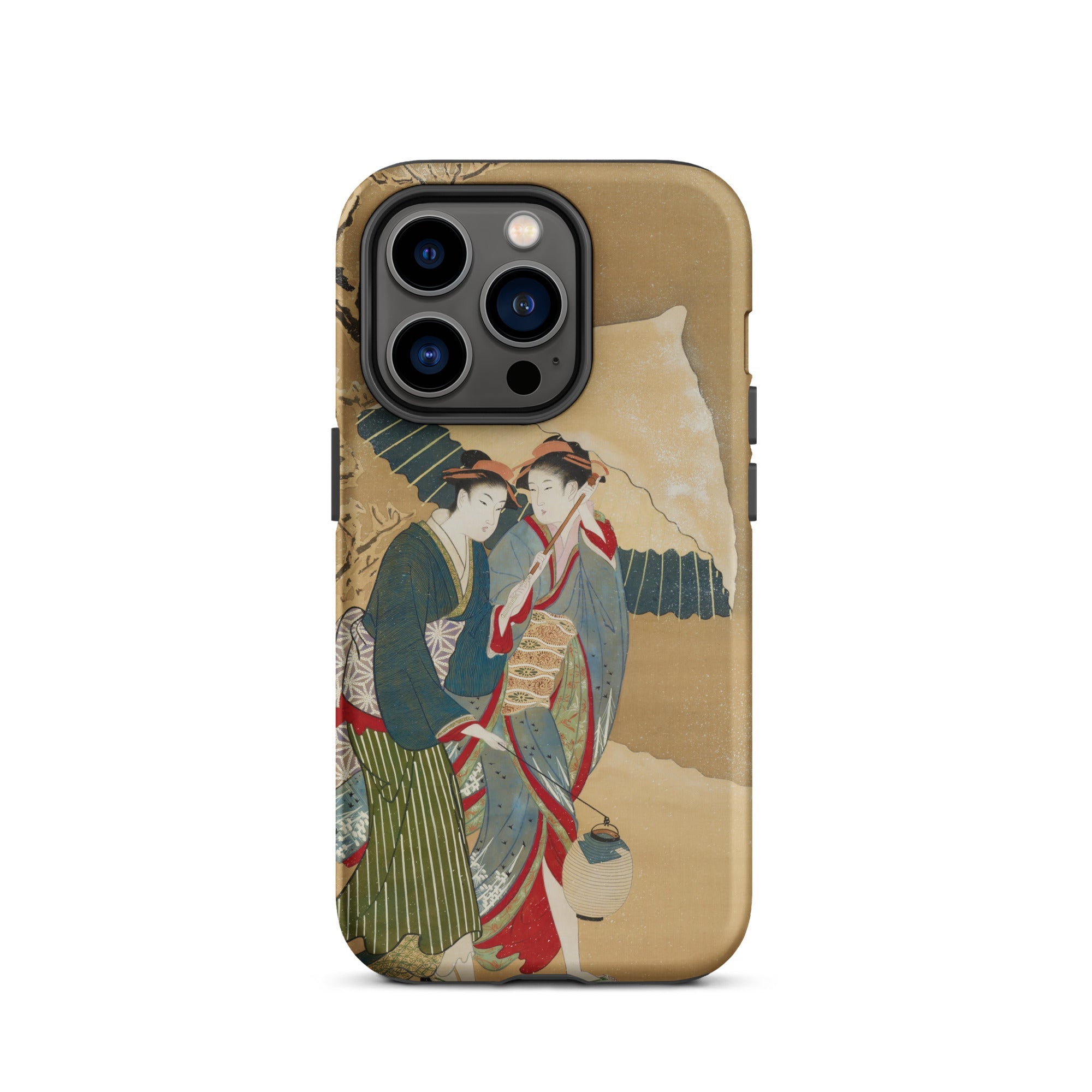 Japanese Women in Snow Shunman Iphone Case, 14 Pro / Matte, Phone Case Artistic Depiction Two Women Traditional Japanese