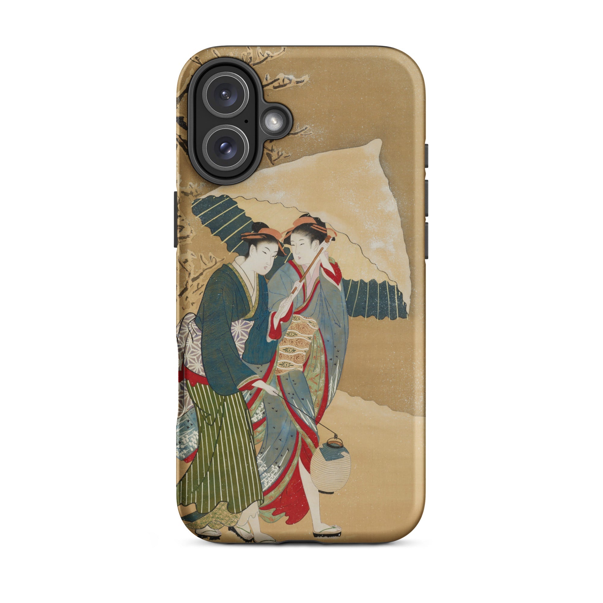 Japanese Women in Snow Shunman Iphone Case, 16 Plus / Matte, Smartphone Case Traditional Japanese Ukiyo e Style Painting Two