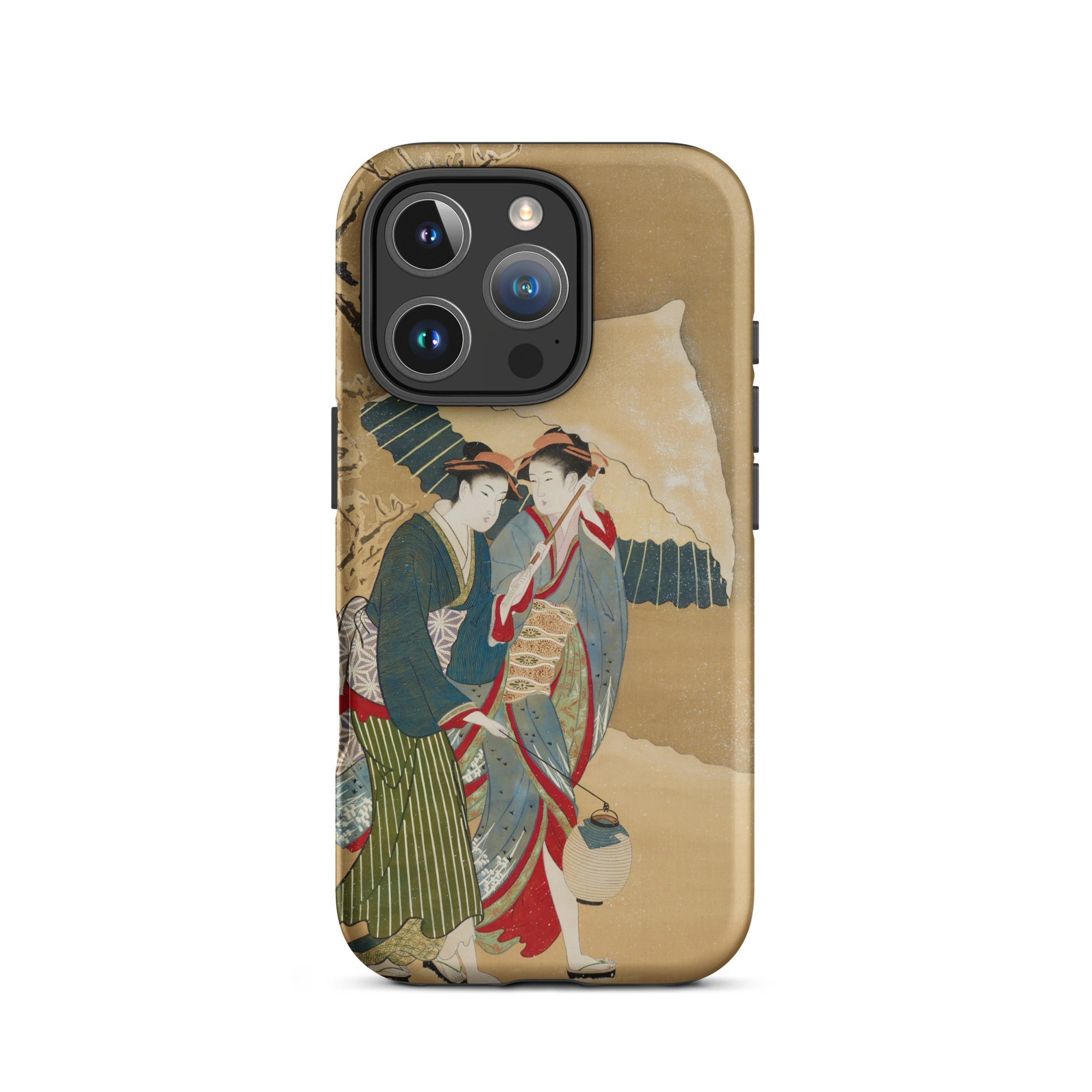 Japanese Women in Snow Shunman Iphone Case, 16 Pro / Matte, Smartphone Case Traditional Japanese Painting Two Women