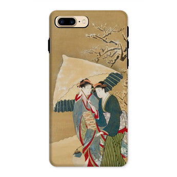 Japanese Women in Snow - Shunman Iphone Case, 8 Plus / Matte, Phone Case Japanese Art